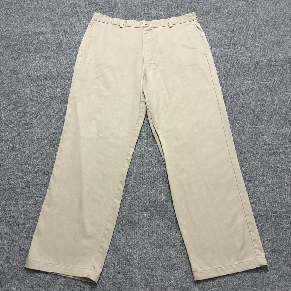 IZOD American Chino Pants Mens Size 38x32 Beige‎ Straight Cotton High Rise